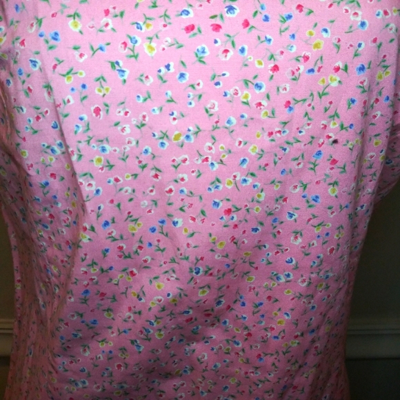 Vintage 90's Deadstock Marisa Christina Pink Ditsy Floral Sheath Dress - Picture 4 of 11